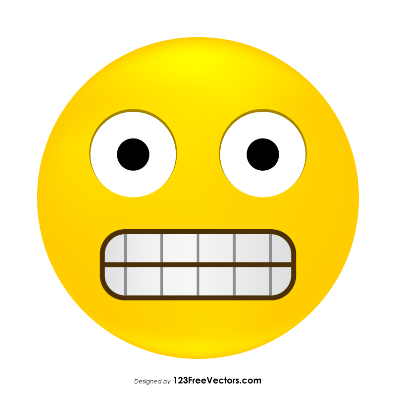 Grimacing Face Emoji Icons Vector