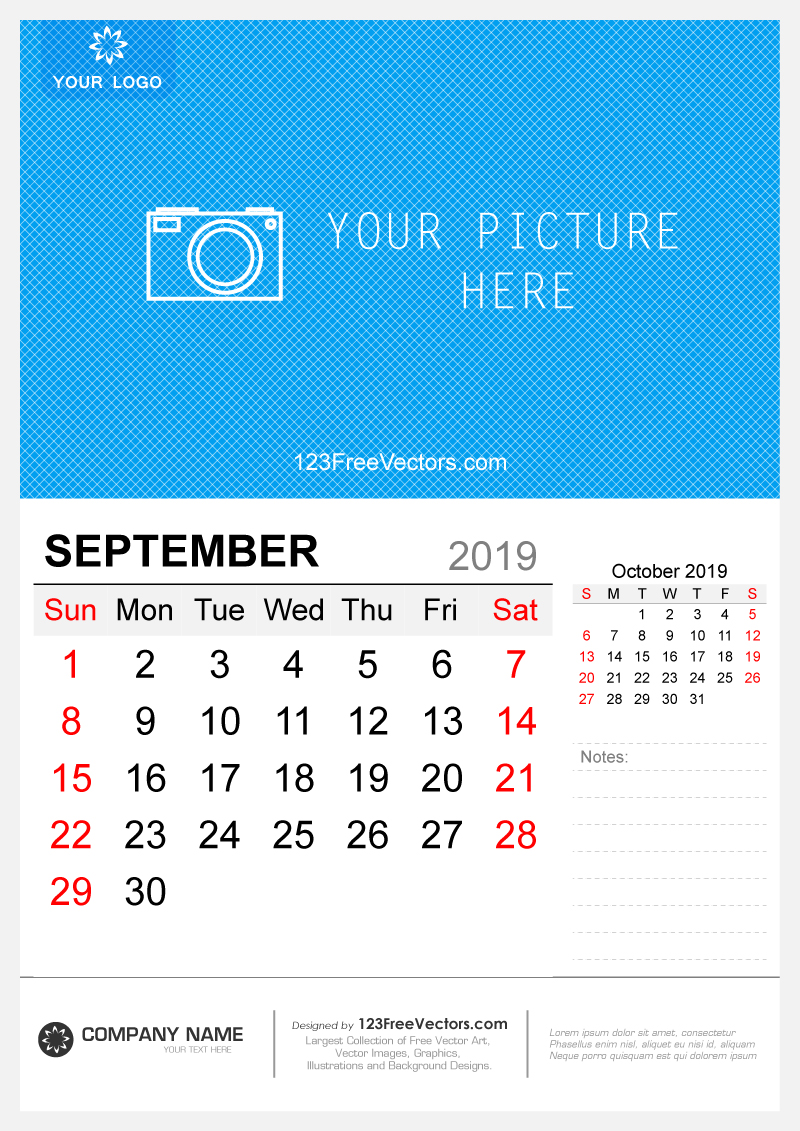 Wall Calendar September 2019