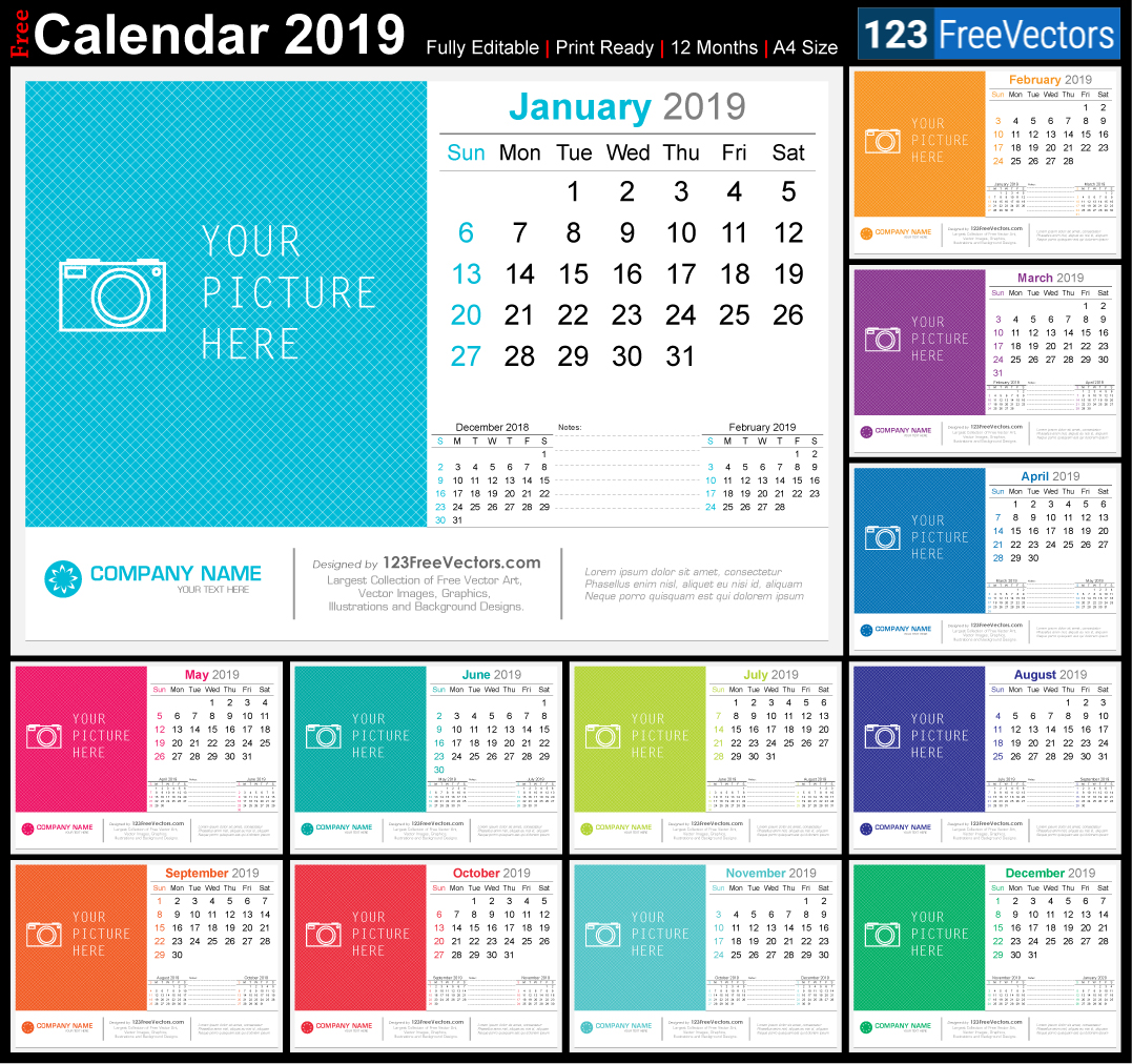 2019 Desk Calendar