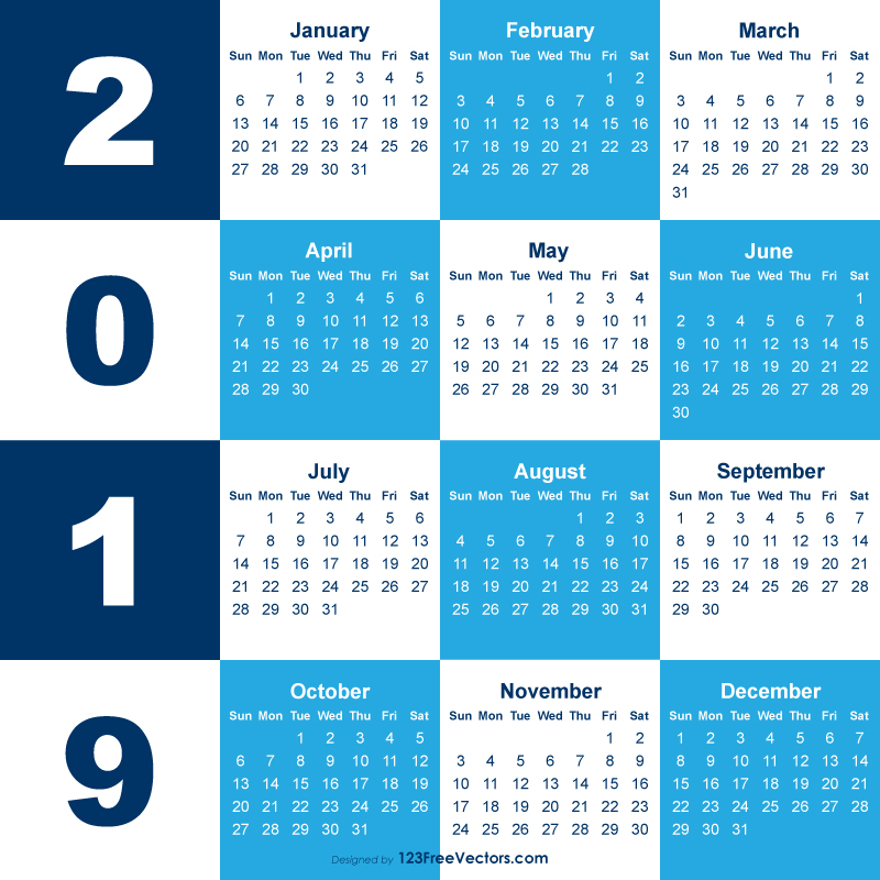 Free 2019 Calendar