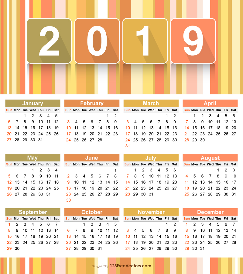 2019 Calendar