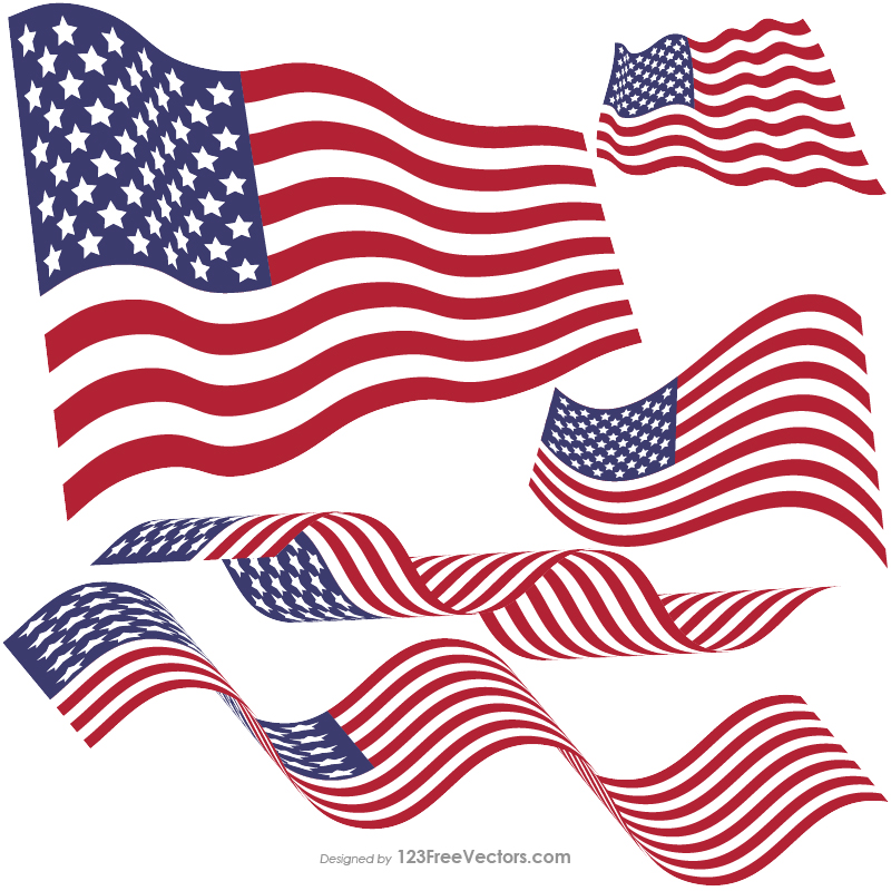 waving american flag icon
