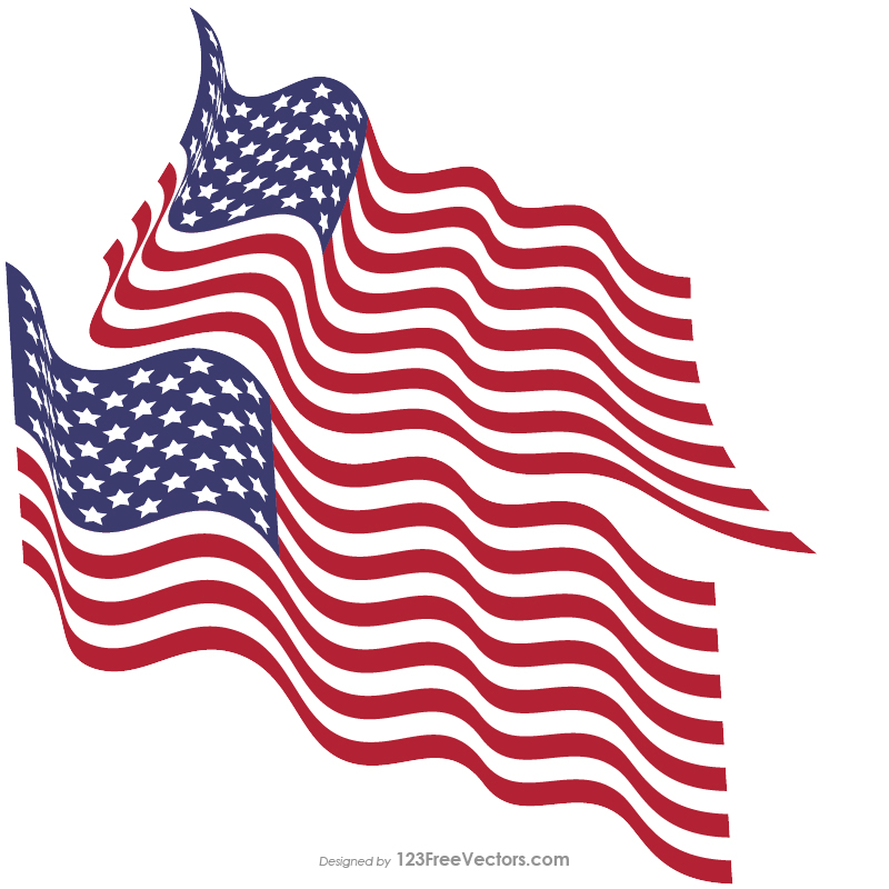 Download Waving US Flag Vector