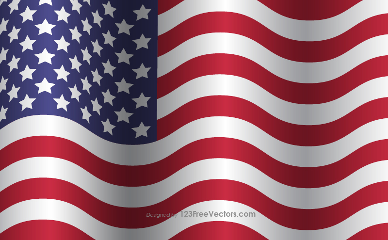 Waving American Flag Background