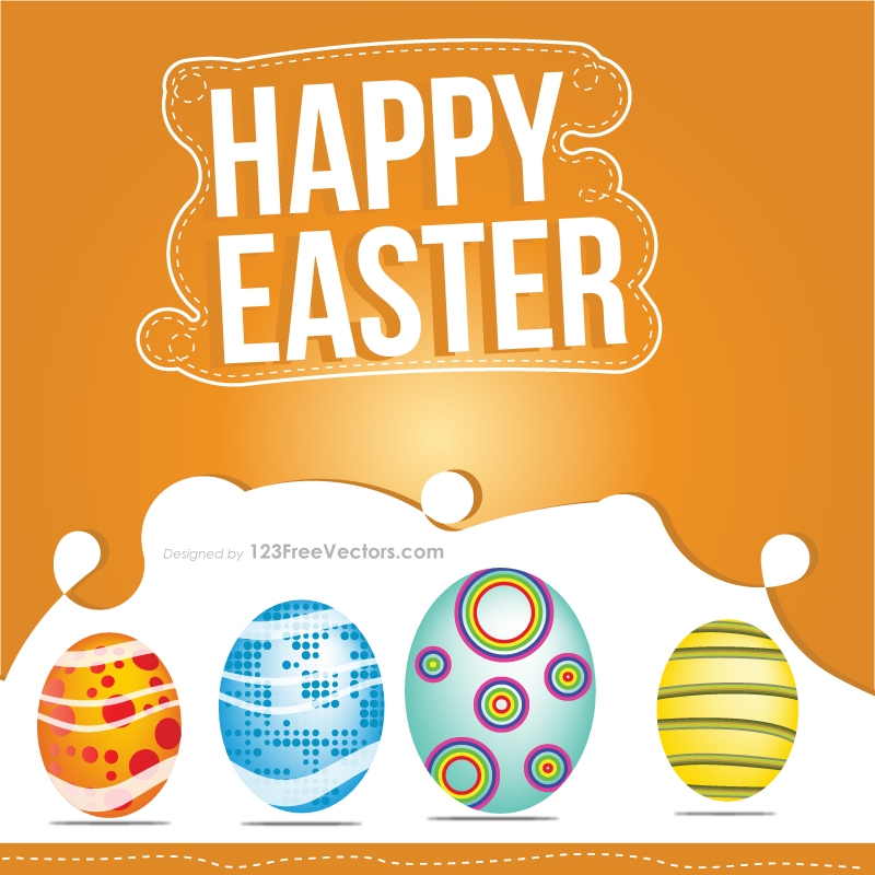 Easter Eggs Card Vector