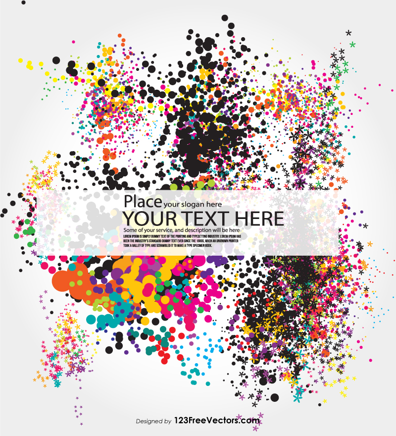 Color Splatter Text Banner Vector Background