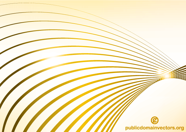 Abstract Golden Wave Line Background Vector