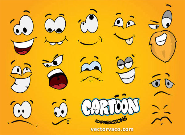 Cartoon Facial Expressions Free Vector