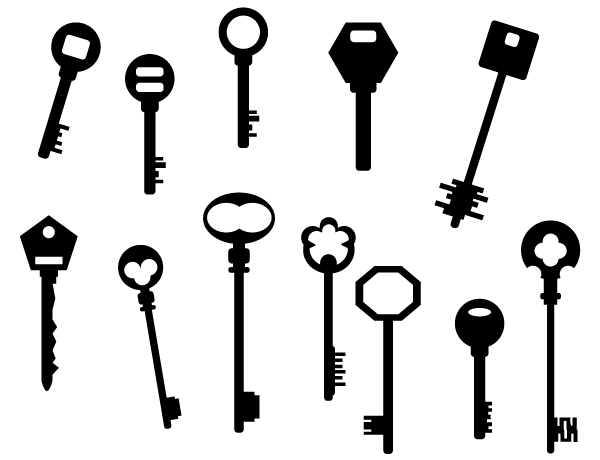 Key Silhouettes Free Vector Art