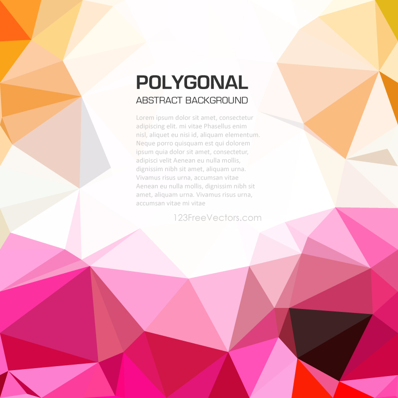 Yellow Pink Polygonal Pattern Background Design