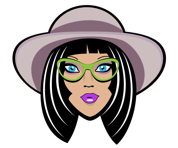Beautiful Girl with Retro Glasses Vector Free