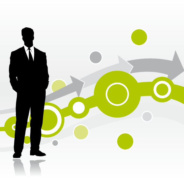 Abstract Background with Businessman Silhouette