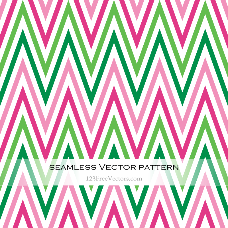 Pink and Green Zig Zag Seamless Pattern
