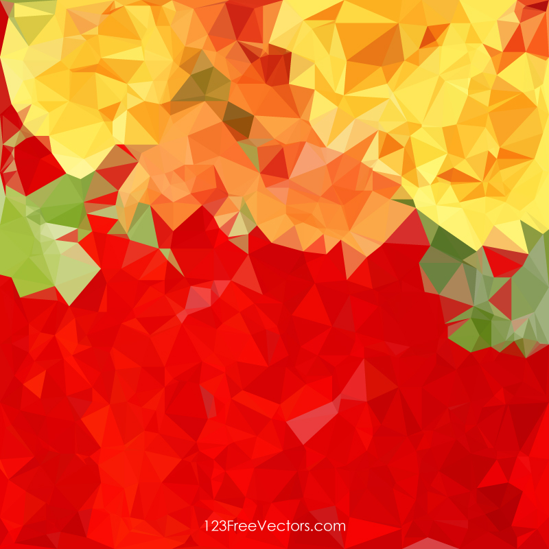 Red Yellow Geometric Polygon Background Free