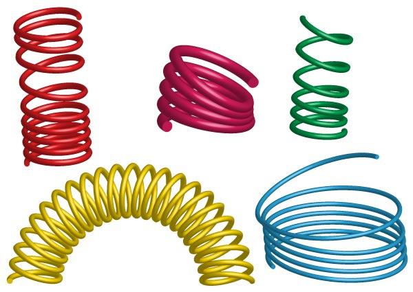 Free Vector 3D Coil Springs Illustrator