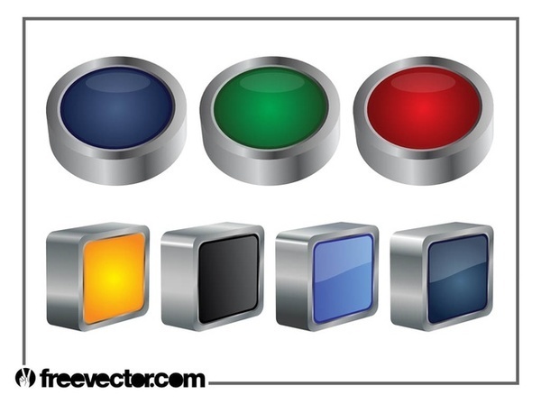 3D Buttons Free Vector