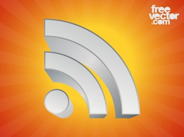 3D RSS Symbol Free Vector