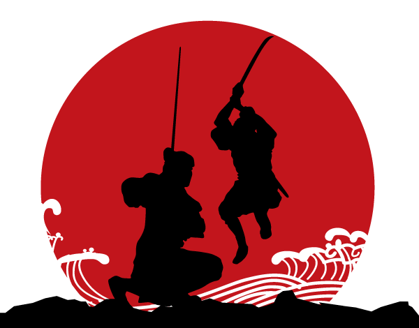 Japanese Samurai Armor Vector Silhouettes
