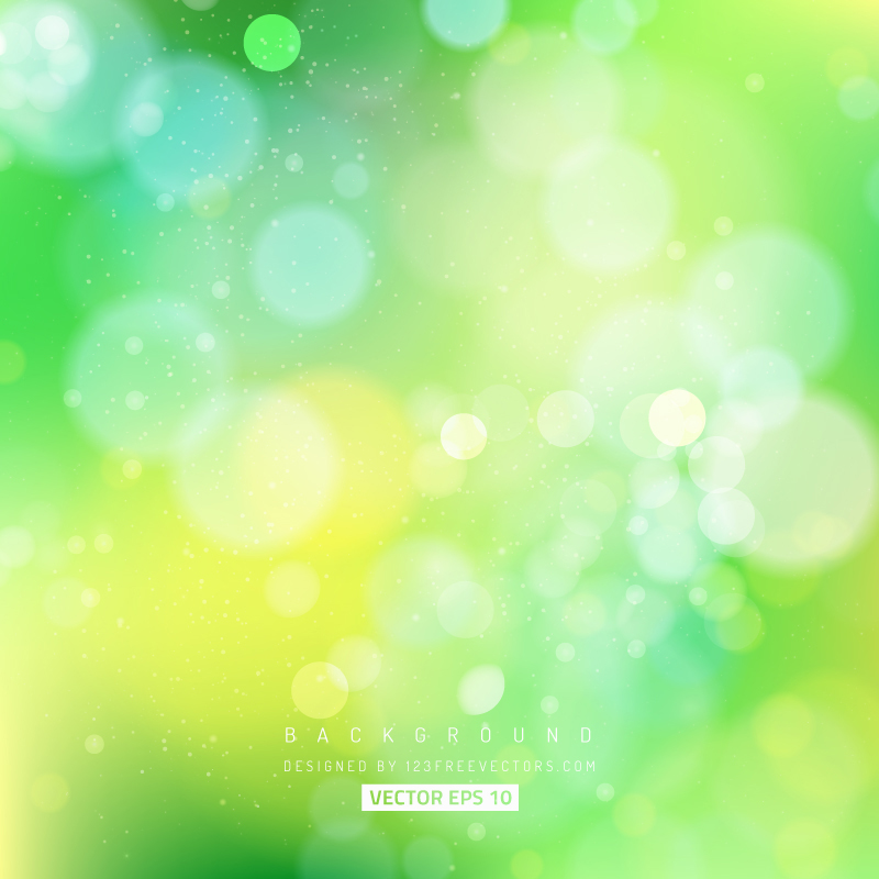 Yellow Green Bokeh Abstract Vector Background