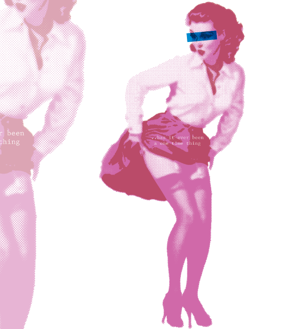 Vector Vintage Woman in Halftone Style
