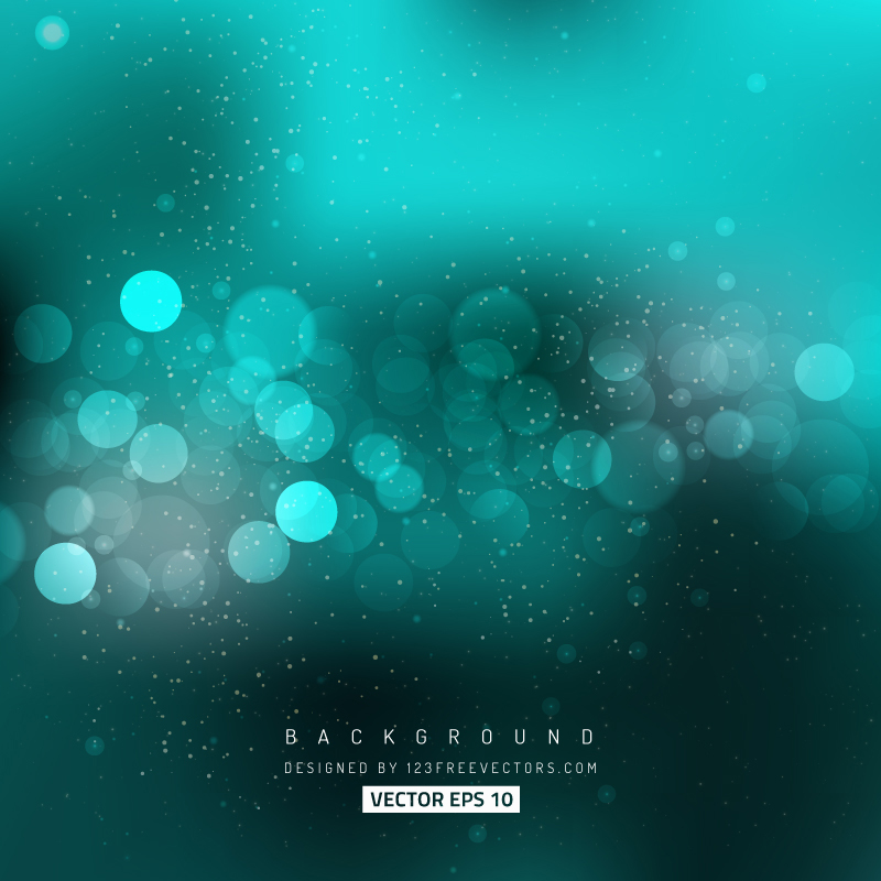 Dark Turquoise Bokeh Light Background Vector