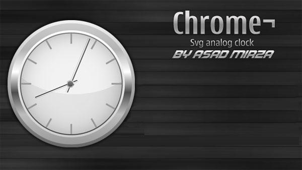 Chrome Svg Analog Clock Vector Free