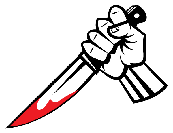 Hand Holding a Bloody Knife Vector Art