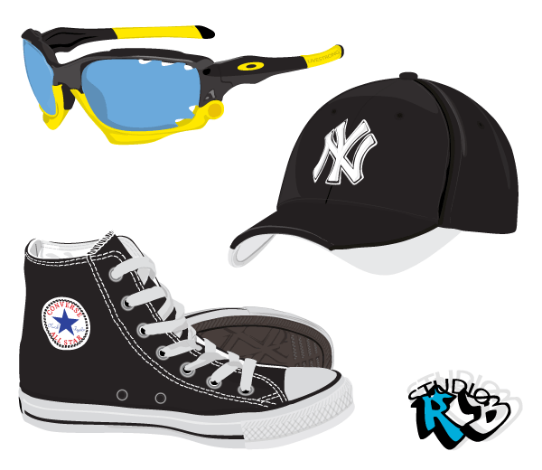 Fashion Stock Free Vector – Shoes, Sunglasses, Hat