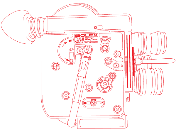 Bolex H16 Reflex Camera Vector Outline