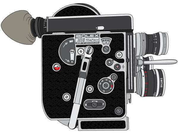 Bolex H16 Reflex Camera Vector Graphics