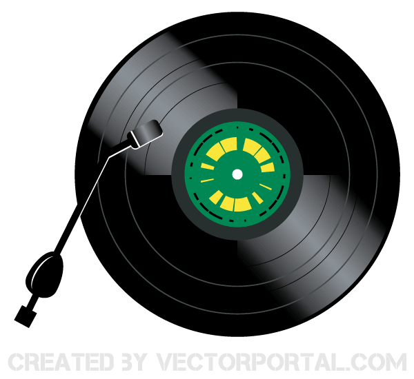 Vintage Vinyl Record Player Vector Image