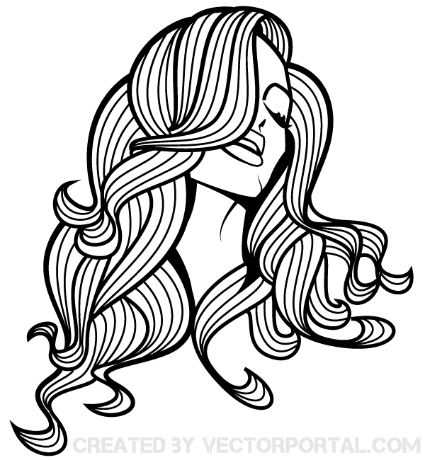 Beautiful Girl with Long Hair Vector Image