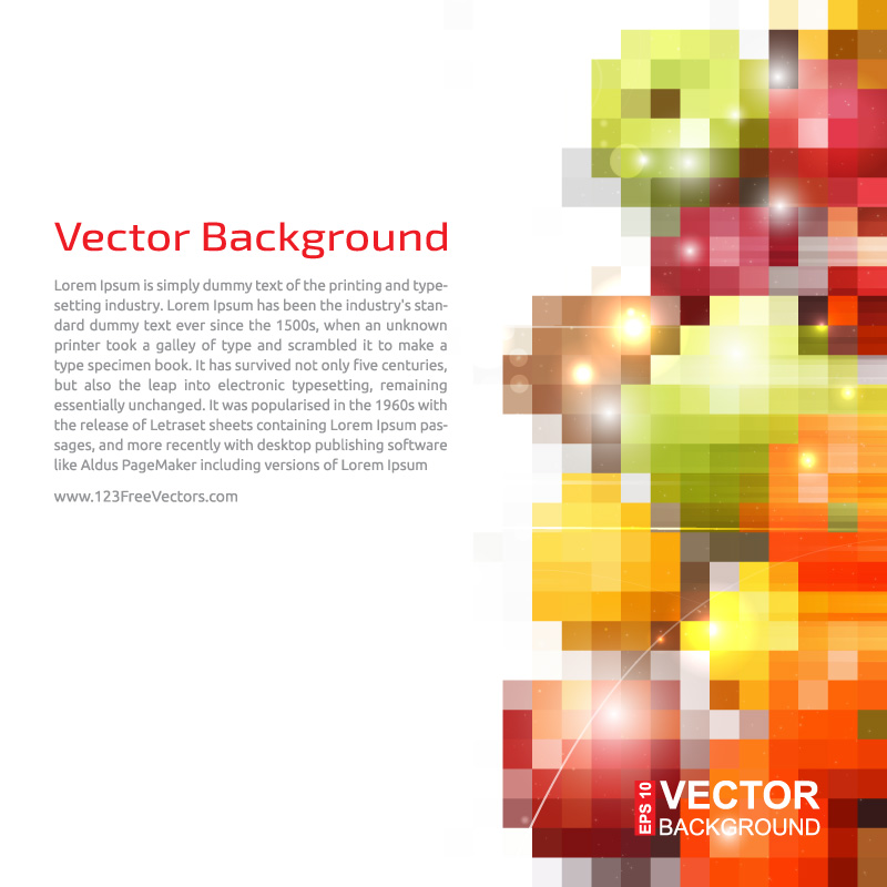 Colorful Square Shape Background Free Vector