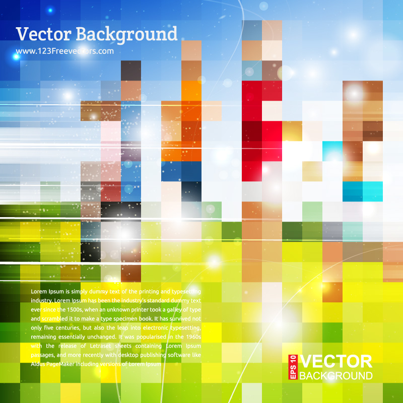 Colorful Geometric Square Background Free Illustrator