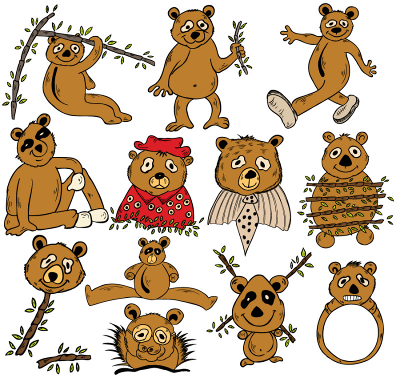 Playful Bear Illustrations