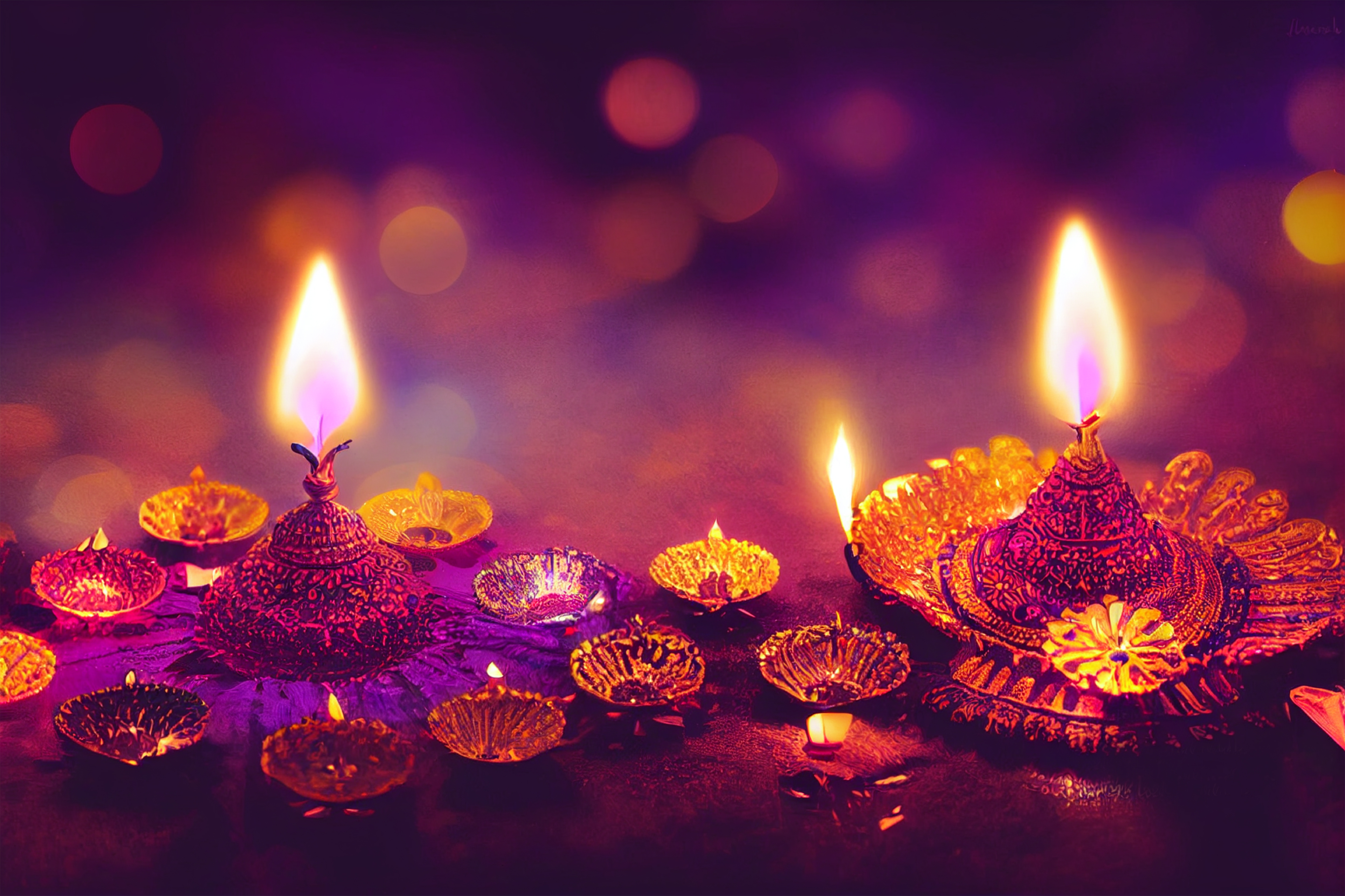 Purple Happy Diwali Background Design