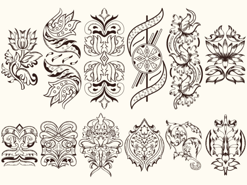Ornate Decorative Elements Vector and Photoshop Brush Pack-01