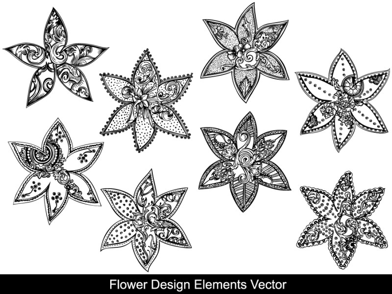 Flower Design Elements Vector and Photoshop Brushes 01