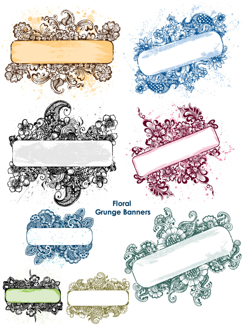 Floral Grunge Banners