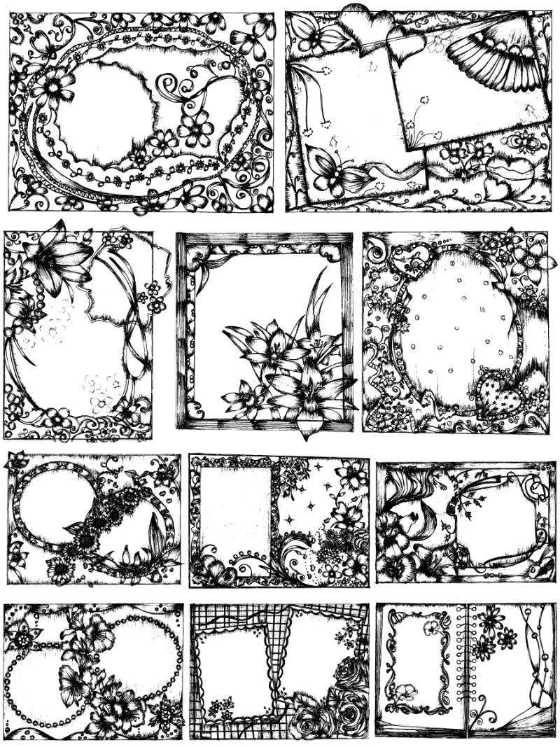 Decorative Floral Frames Collection