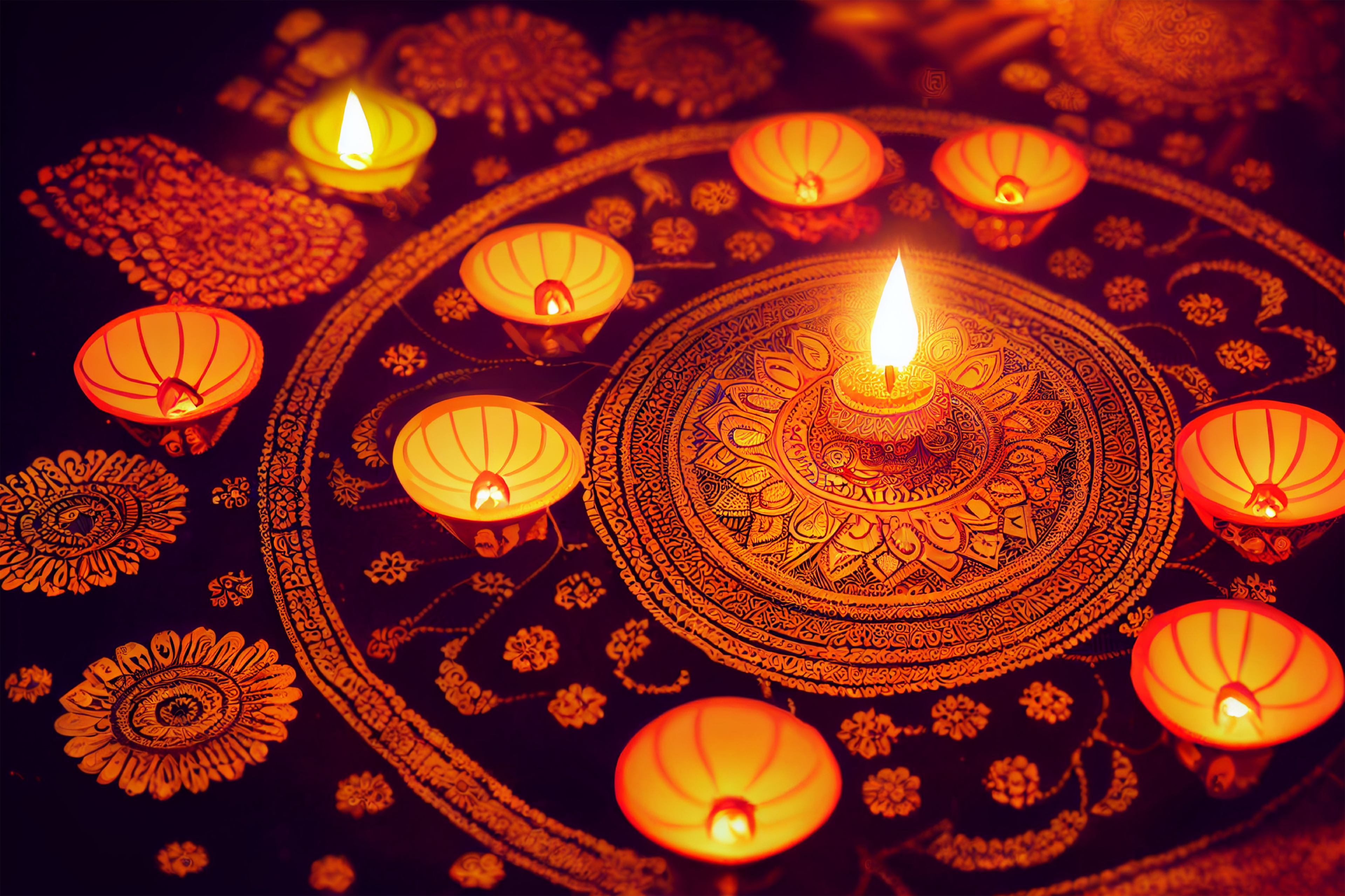 31 Captivating Diwali Diya Backgrounds with Rangoli Design: Where Tradition Meets Creativity