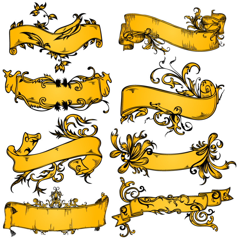 Gold Ribbons and Floral Embellishments