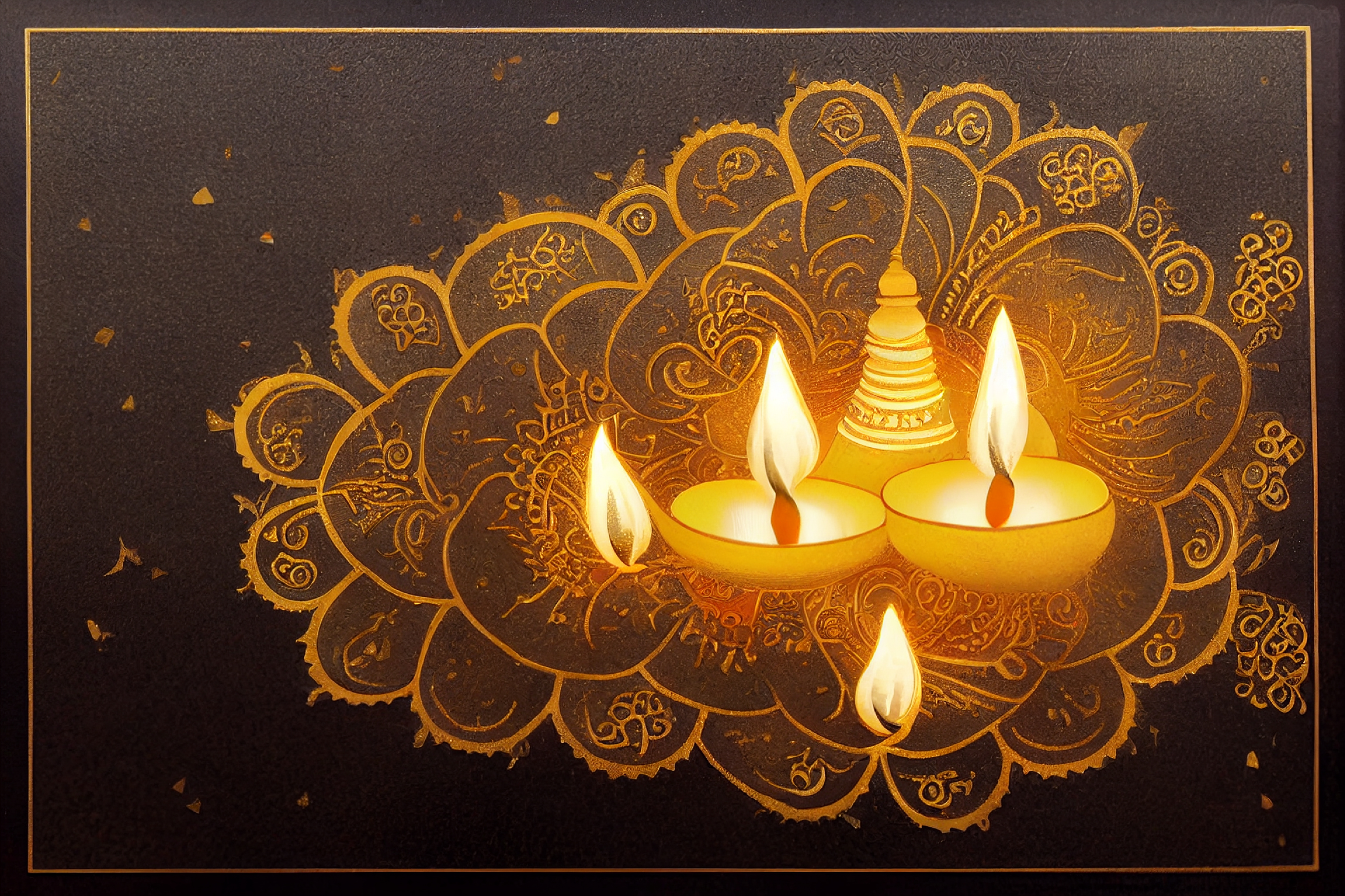 Free Elegant Golden Diya Diwali Background Design