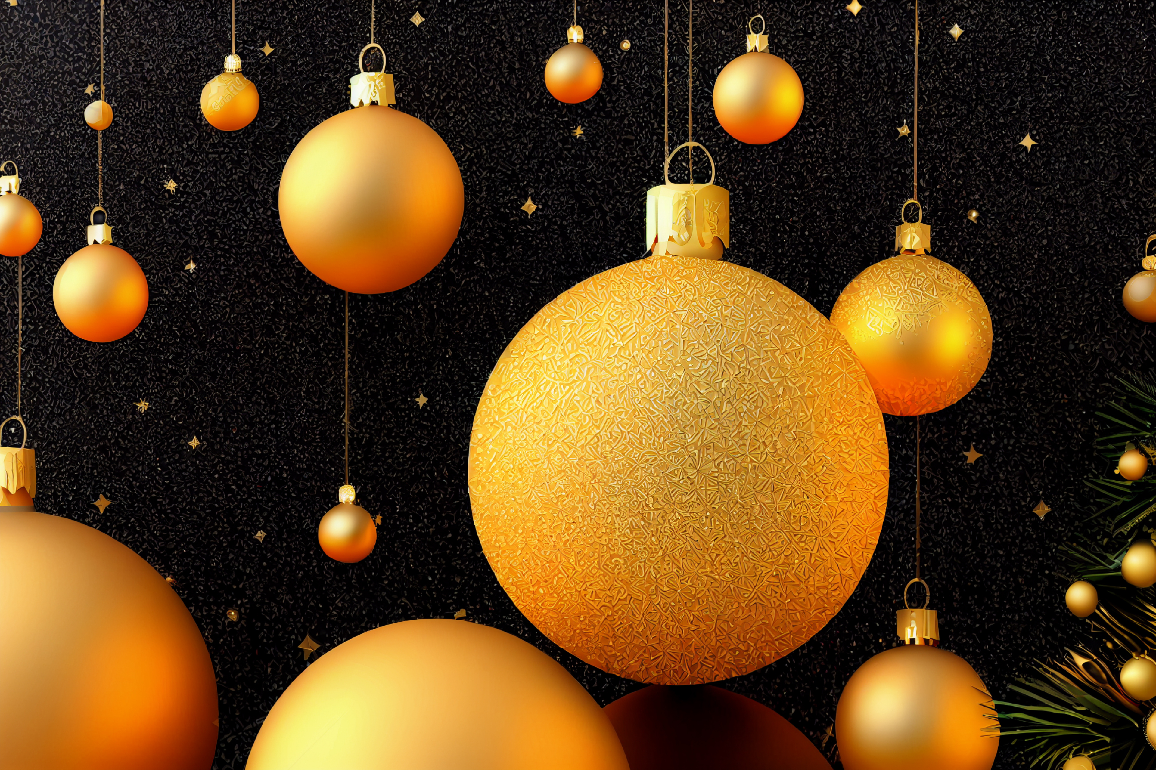 Gold Christmas Baubles