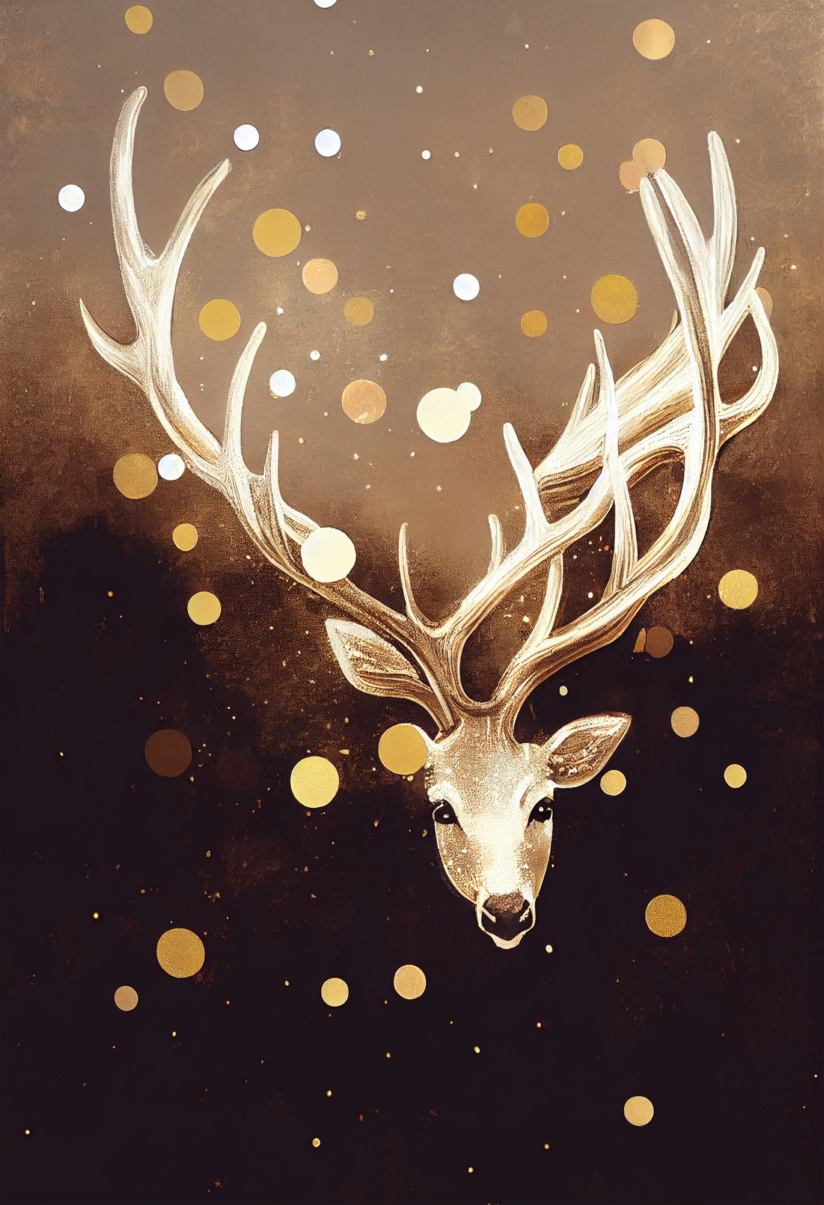 Christmas Background with Deer