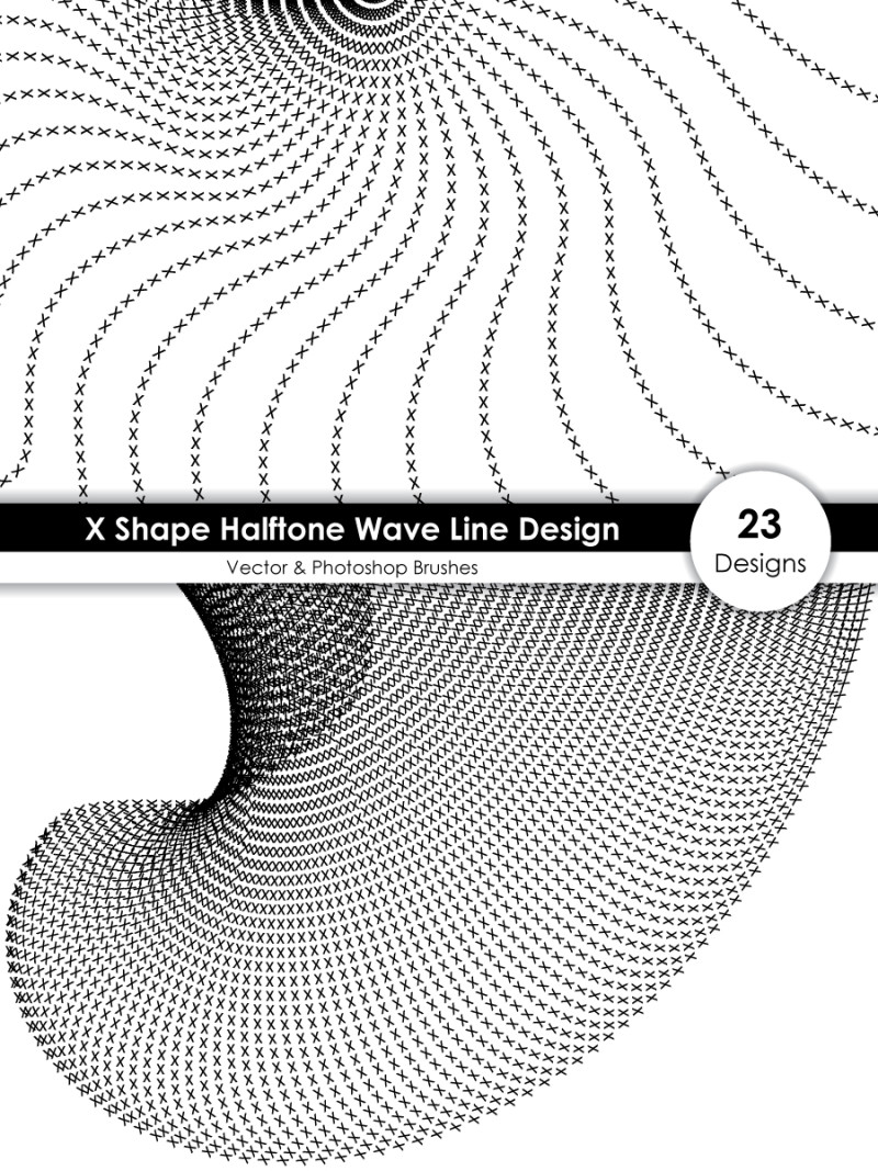 X Shape Halftone Wave