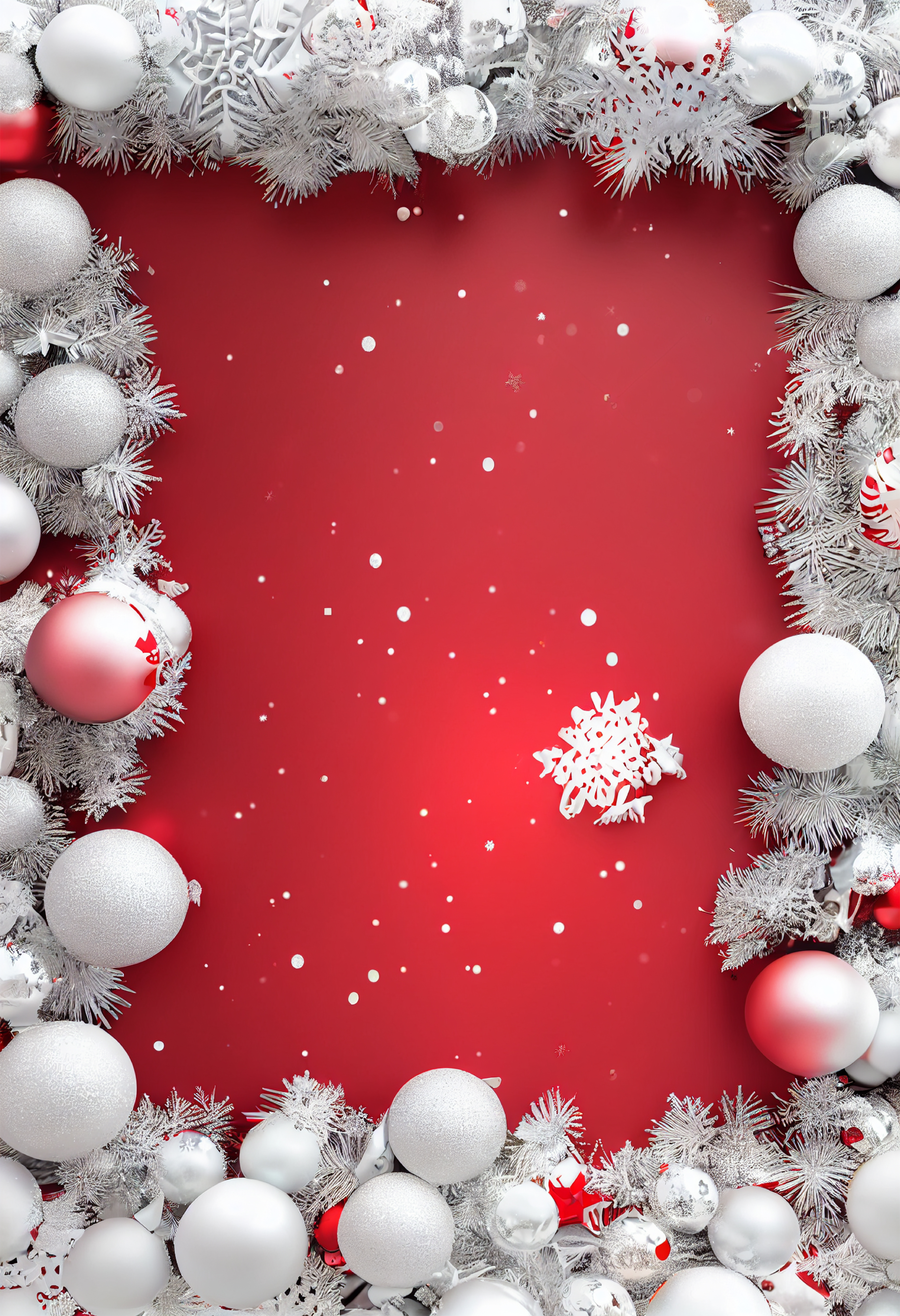 Free Red Christmas Frame Background Image