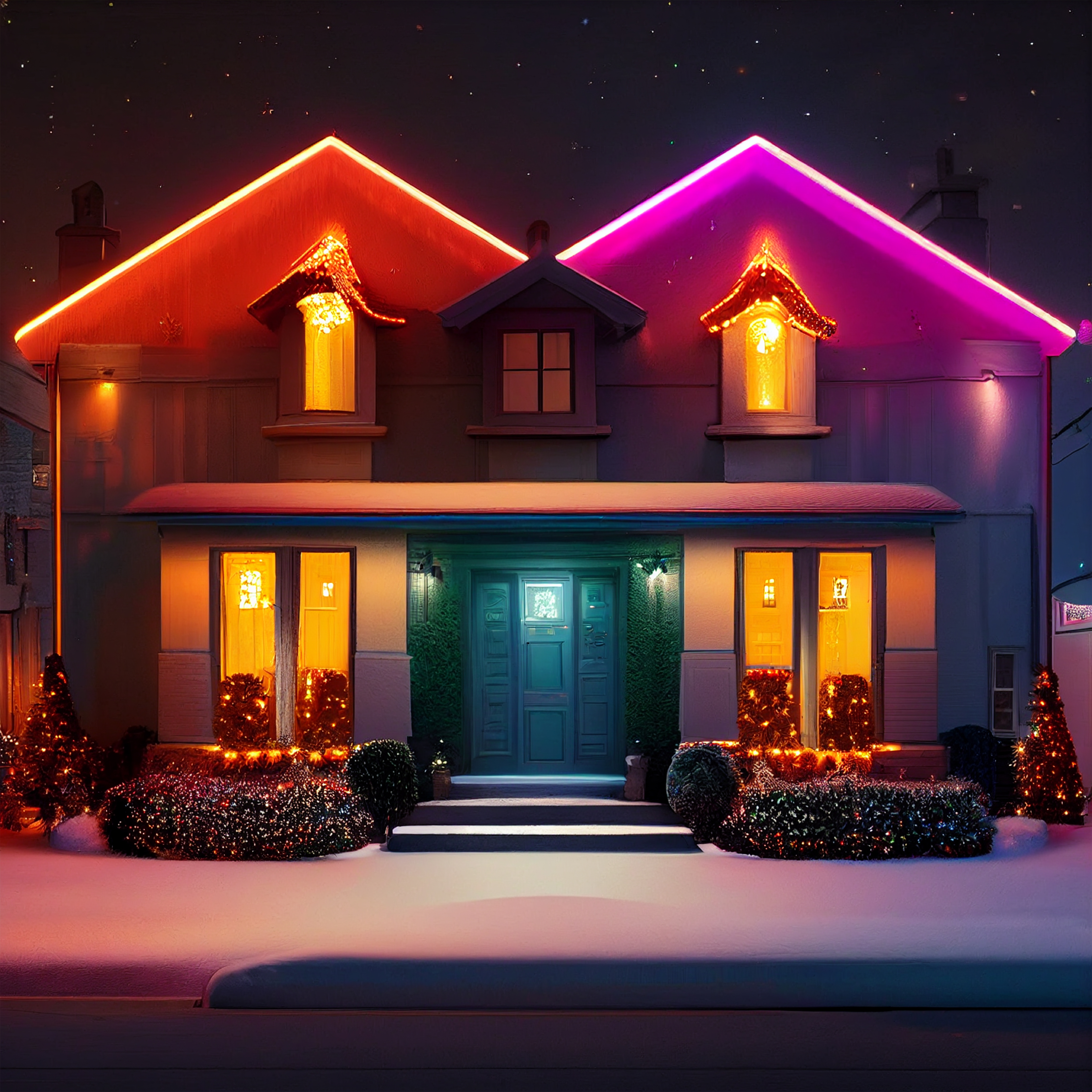 Outdoor Christmas Light Decoration Image