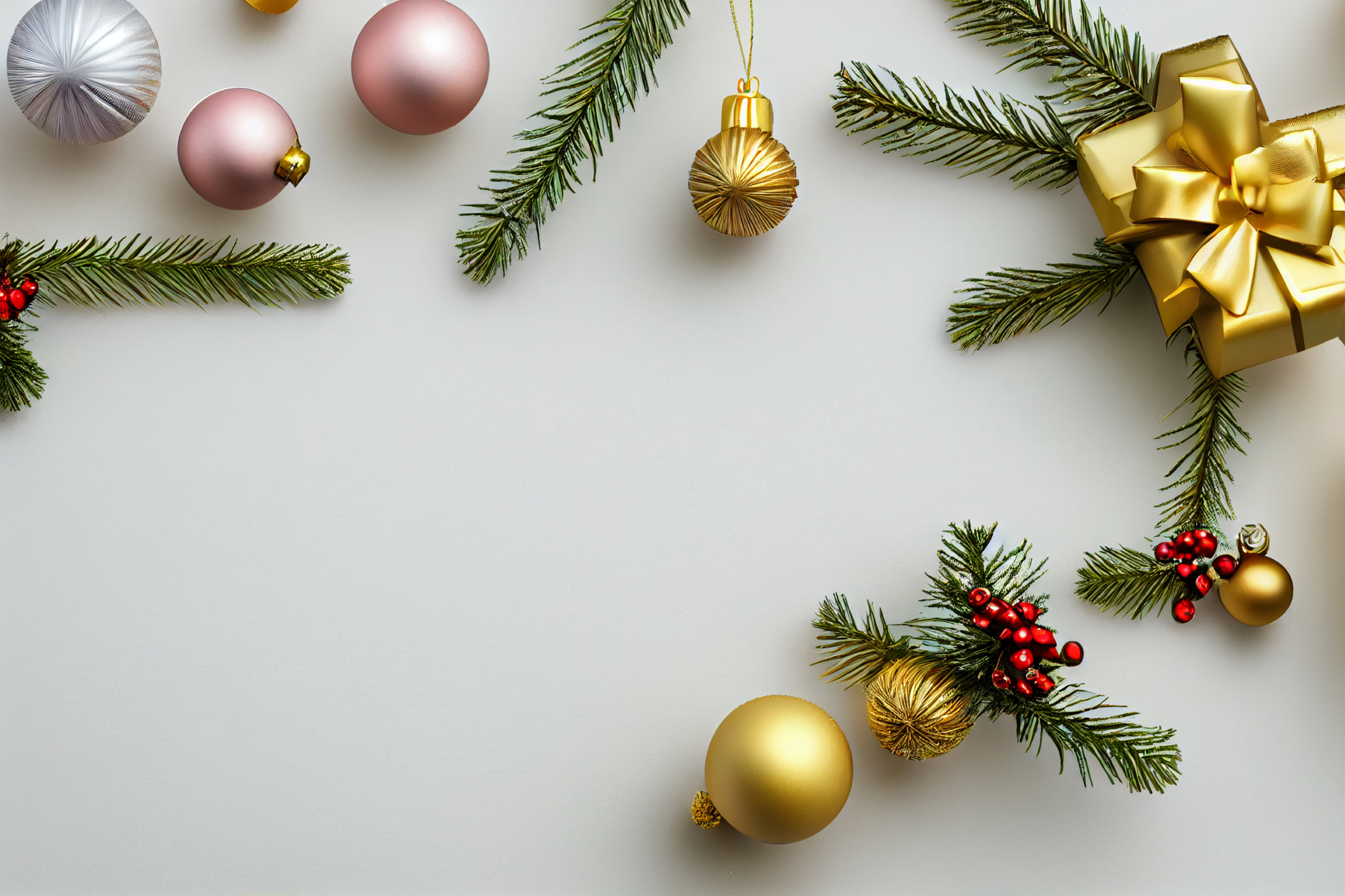Flat Lay Christmas Background