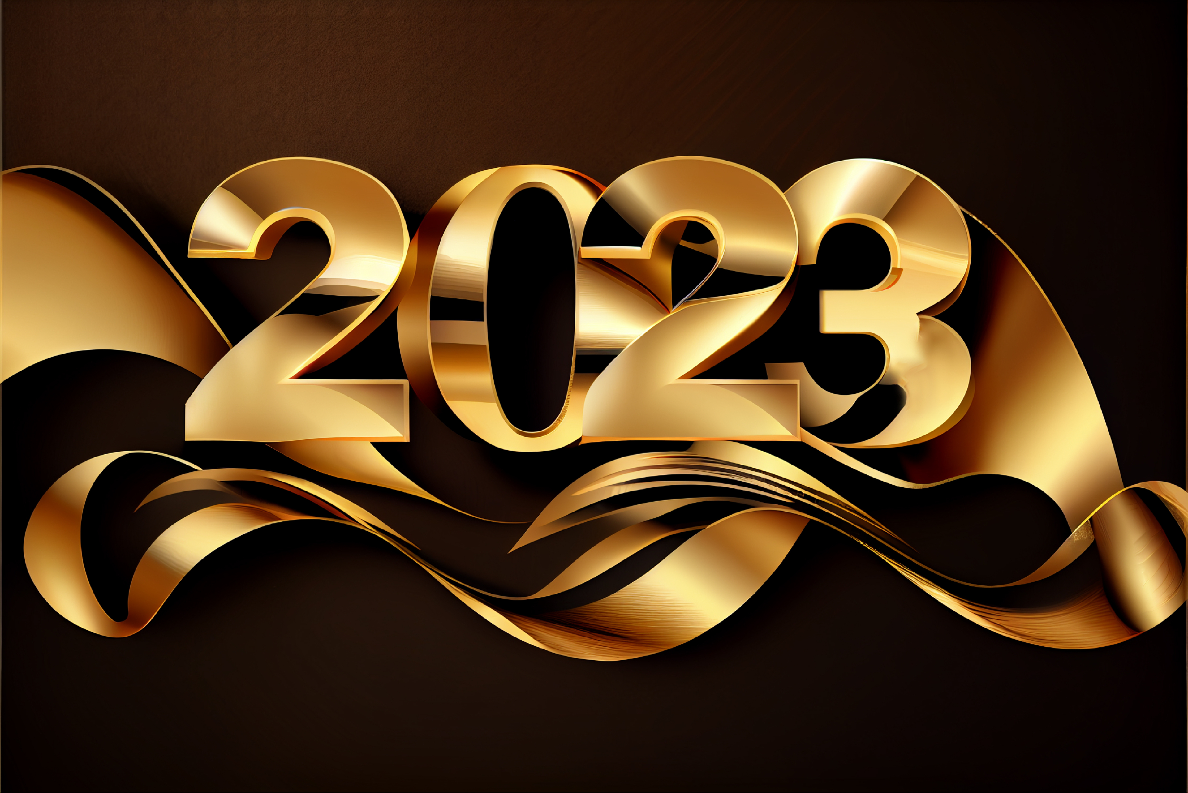 3D Golden New Year 2023 Image